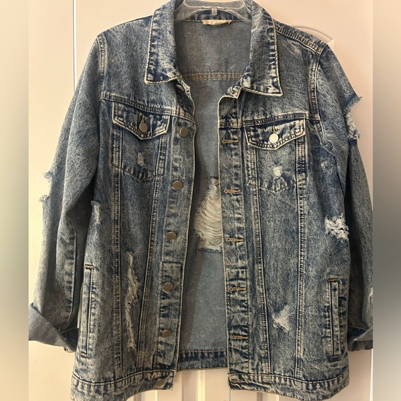 Altar'd State Distressed Denim Jacket - Picture 1 of 3